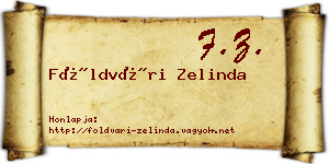 Földvári Zelinda névjegykártya